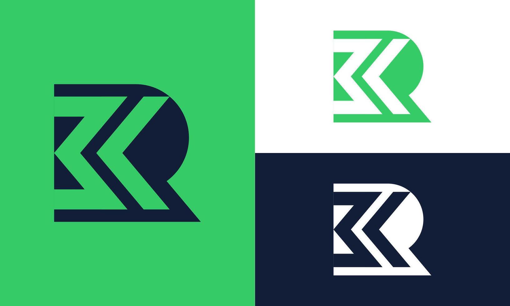 Modern graphic logo shape KR. vector
