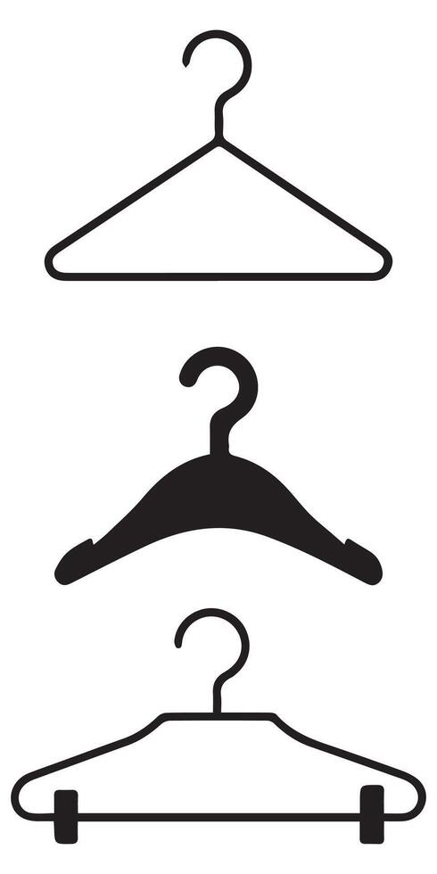 Black Set of Hanger Illustrations vector