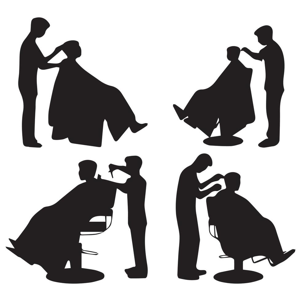 Barber Man Silhouette Illustration vector