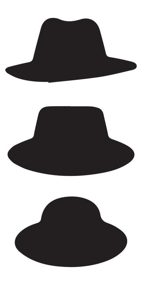 Collection of Retro Hat Silhouette illustration vector