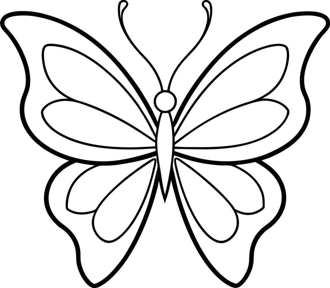 Minimalist butterfly in flight with clean line art vector