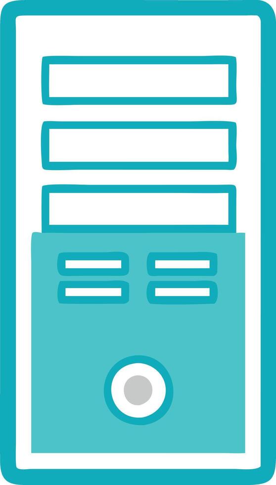 Tech-themed computer hardware icon in geometric style vector
