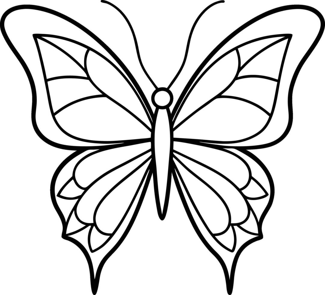 Stylized butterfly in flight with minimalist design vector