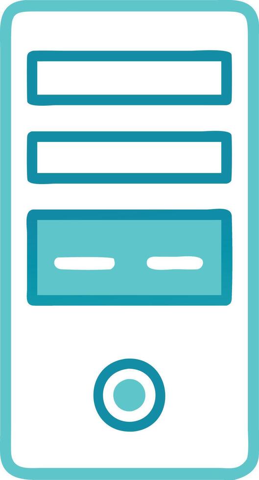 Minimalist computer tower icon with clean outline design vector