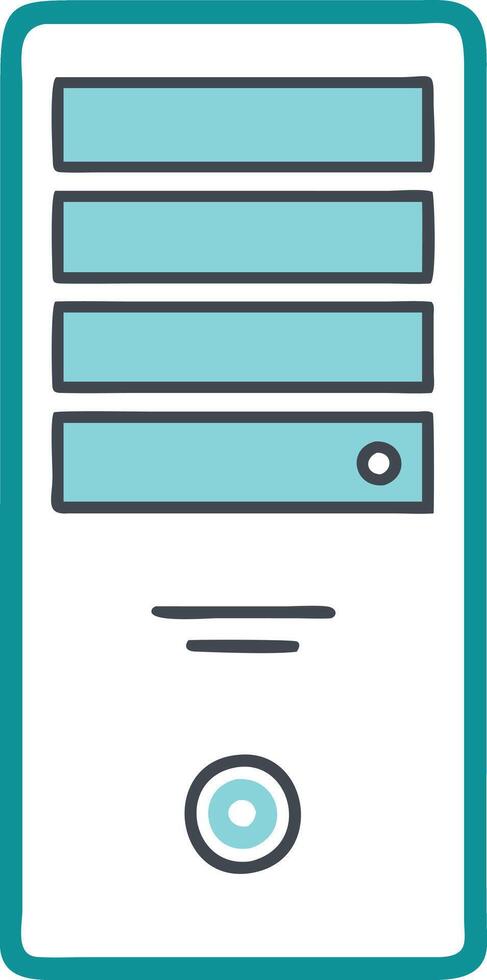 Simple and modern desktop server unit graphic vector