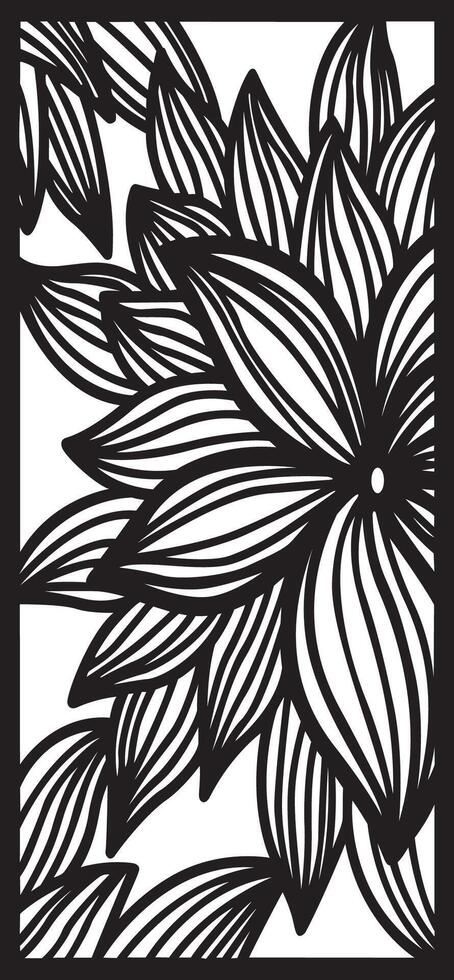 Floral Laser Cut Panel Design vector
