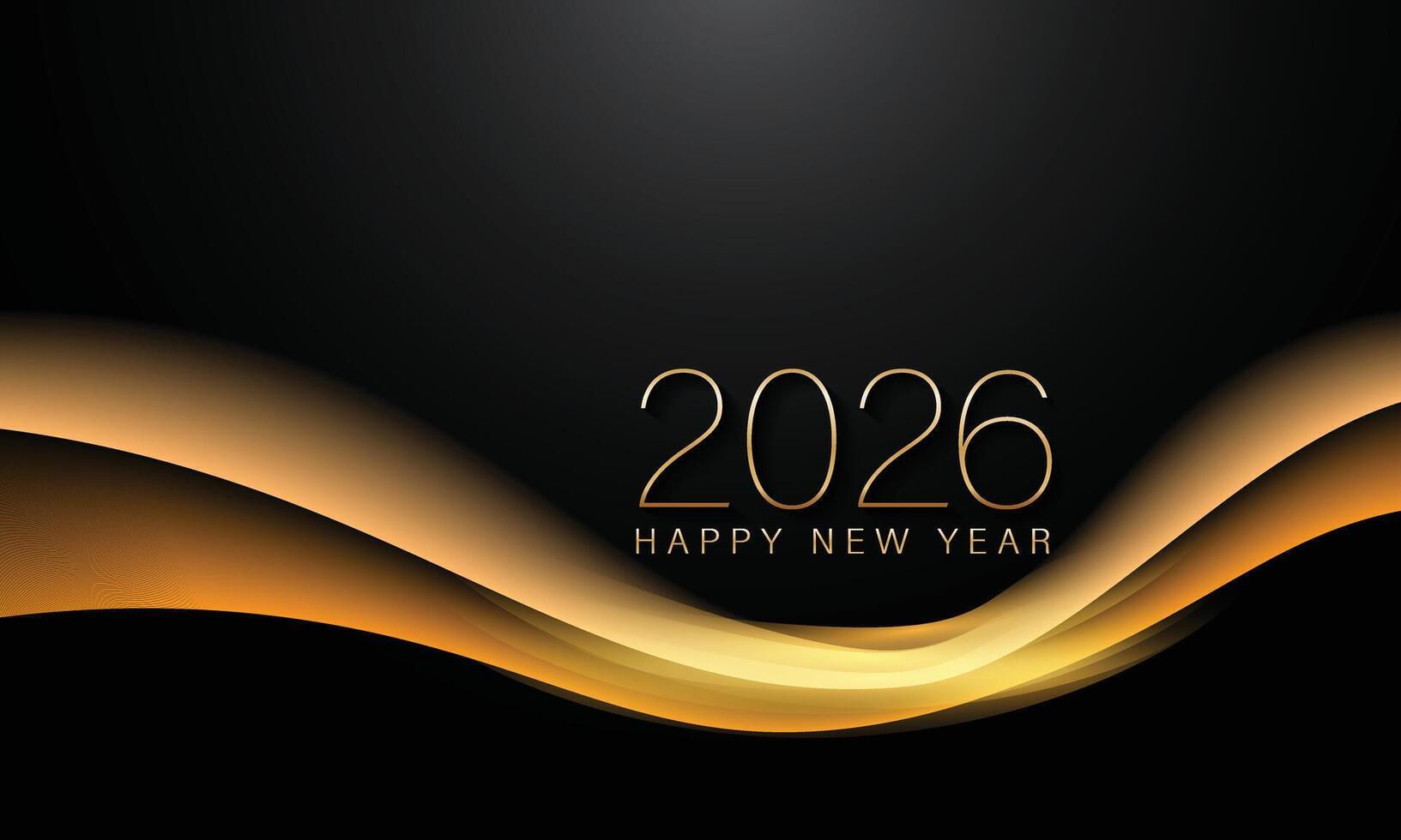 year 2026 golden metallic vector