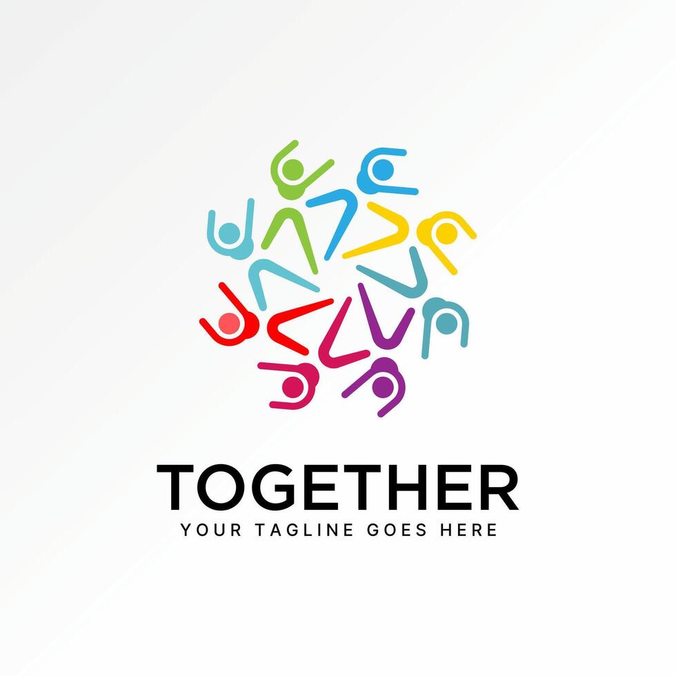 Logo design graphic concept creative premium stock image top sell happy active health care people rotation partnership teamwork success career vector