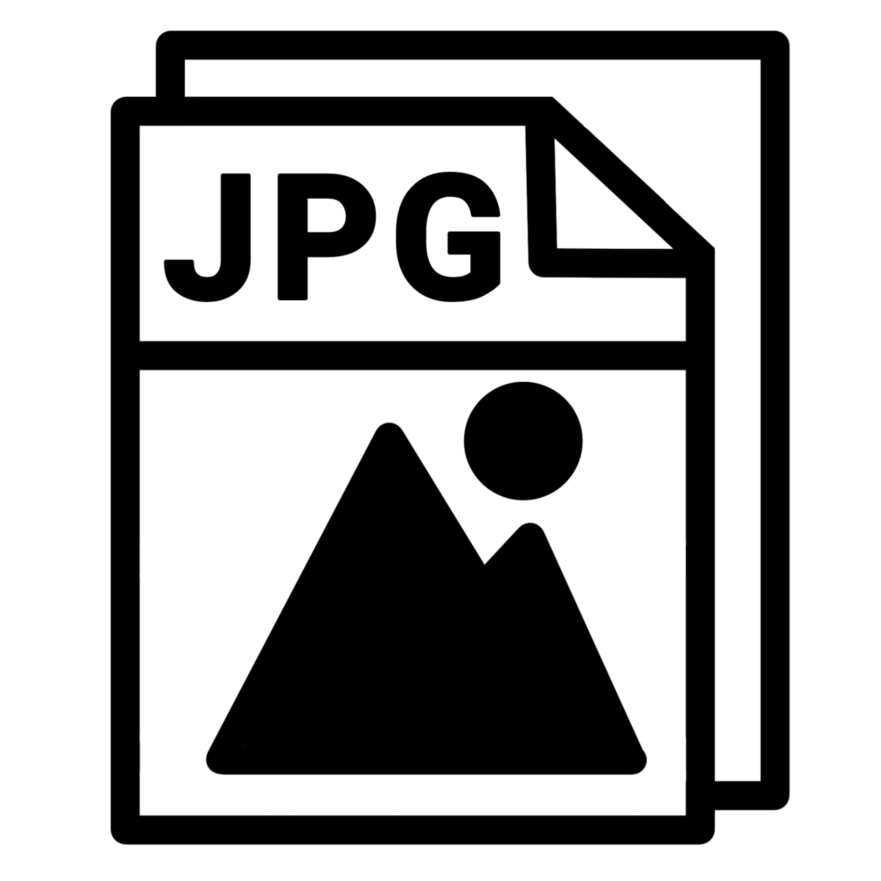 Jpeg logo with a mountain in the background png