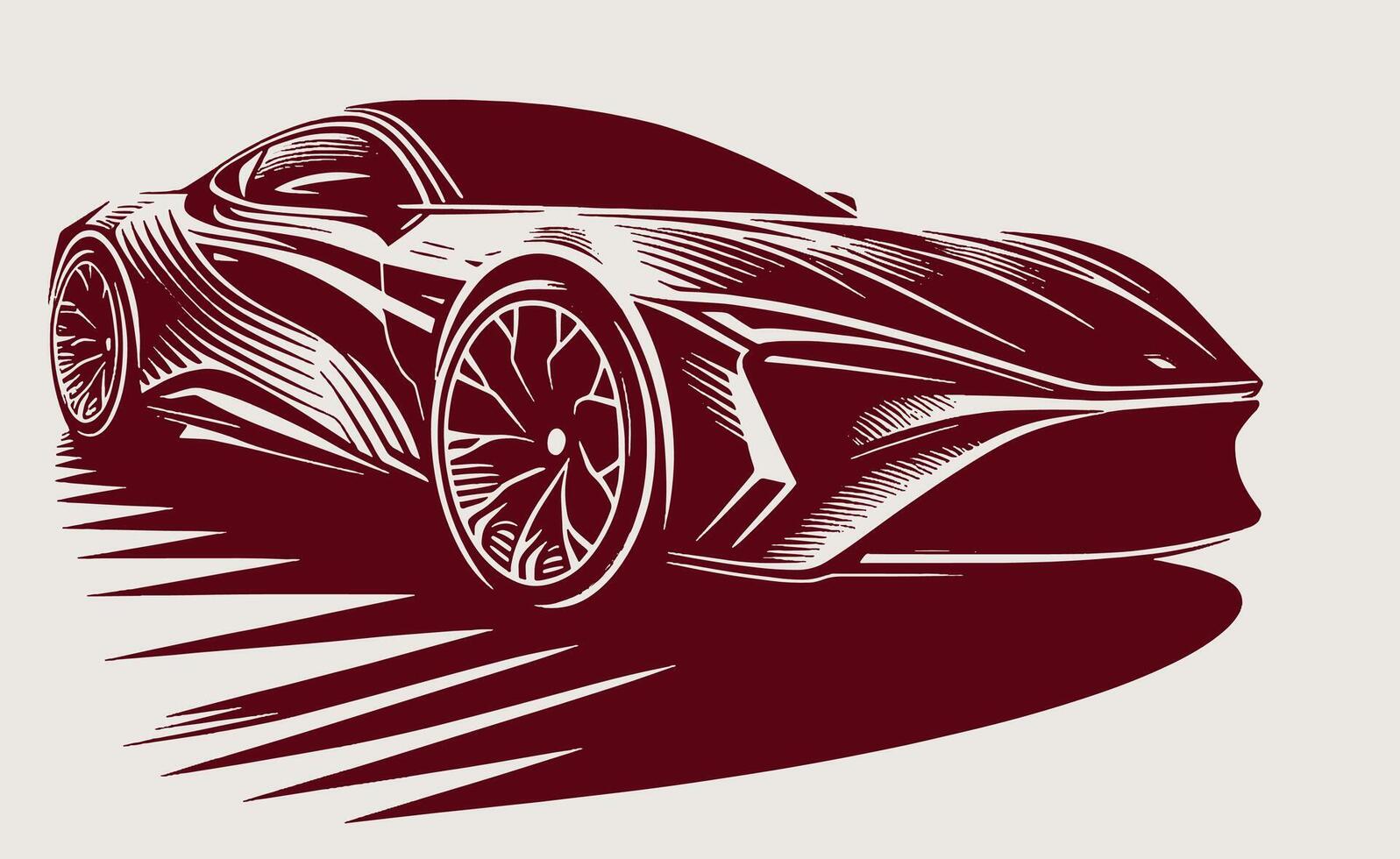An illustration of a sports car on a grey. vector