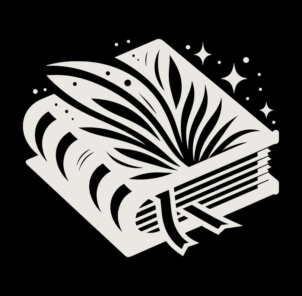 An open book with stars on it vector