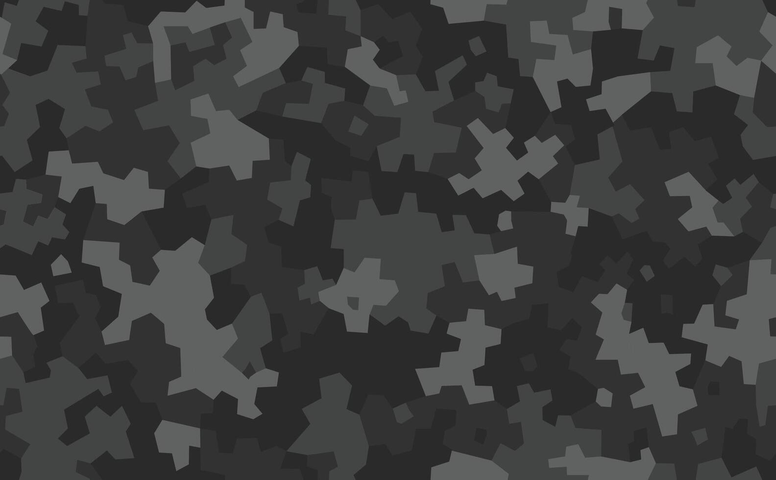 Geometric camouflage seamless pattern. Abstract modern camo, black and gray modern military texture background vector