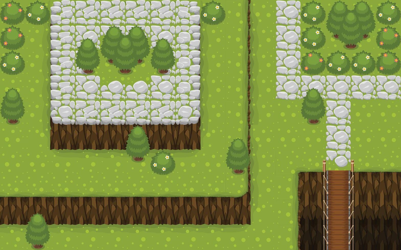 Medieval RPG Village Top Down Game Tileset vector