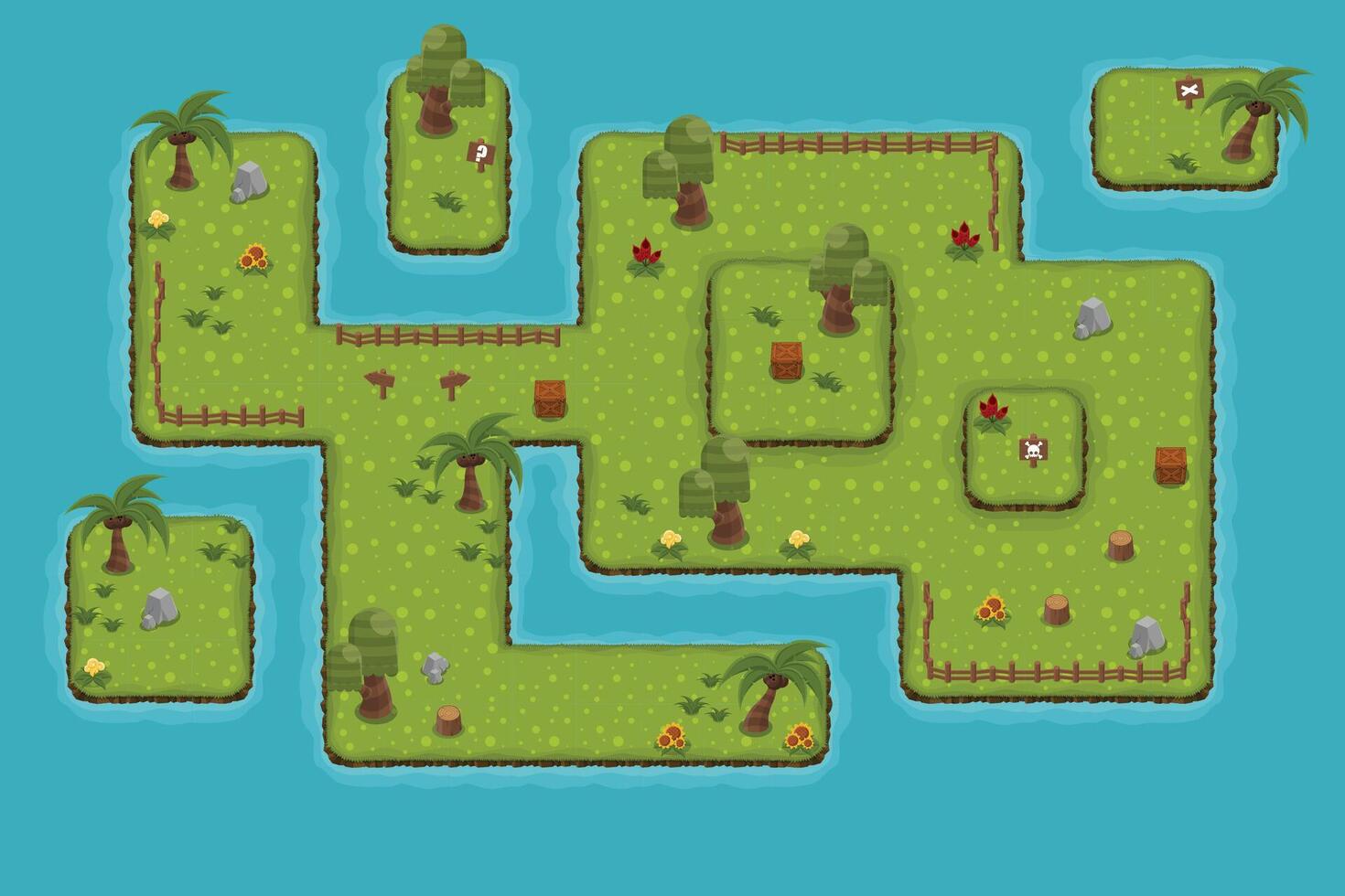 The Island Top Down Game Tileset vector