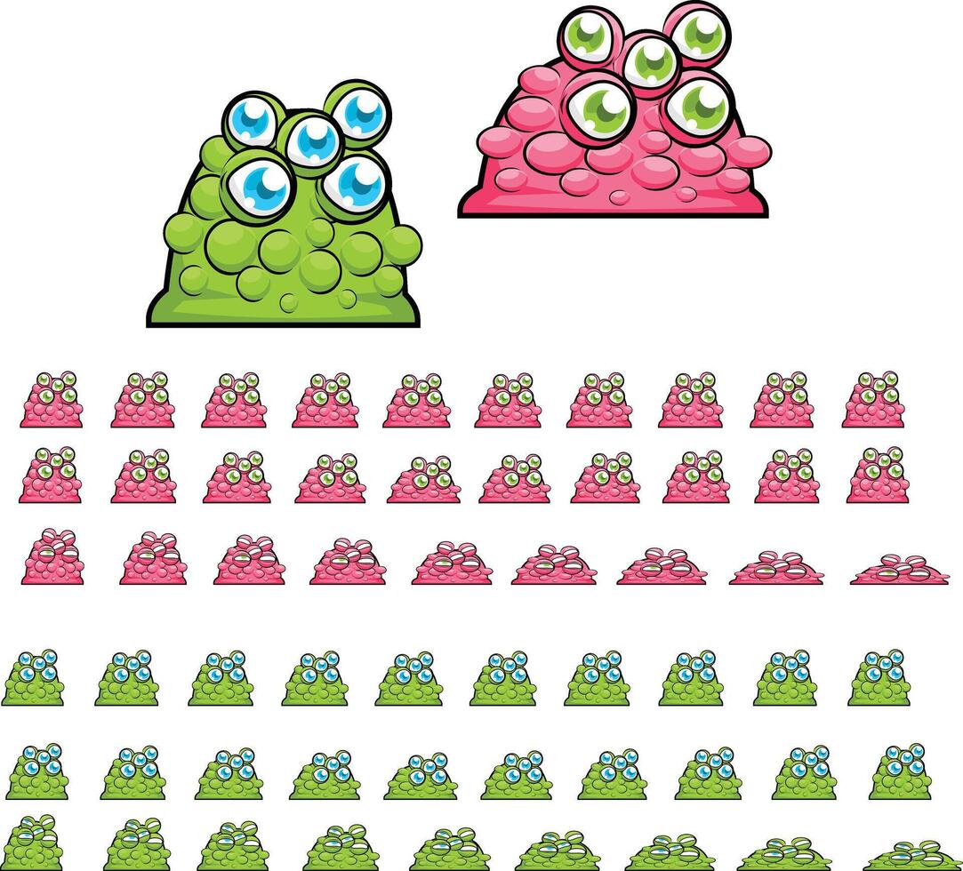 Alien Slime Game Character Sprite Sheet vector