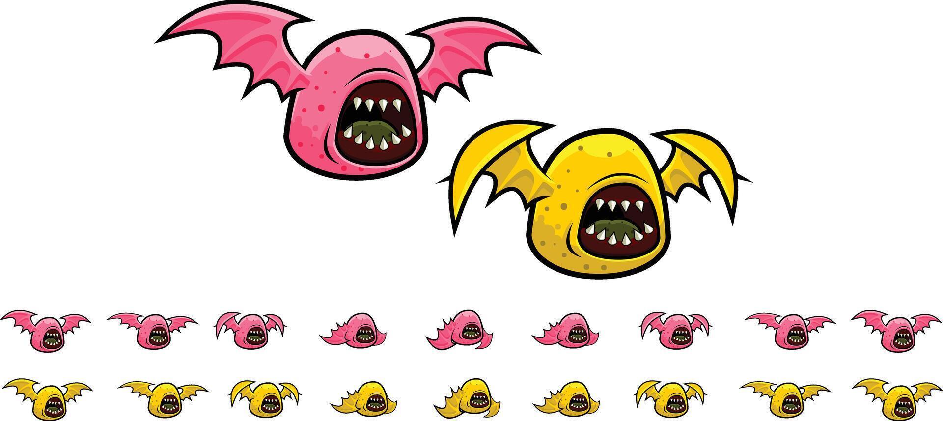 Monster Bat Game Character Sprite Sheet vector