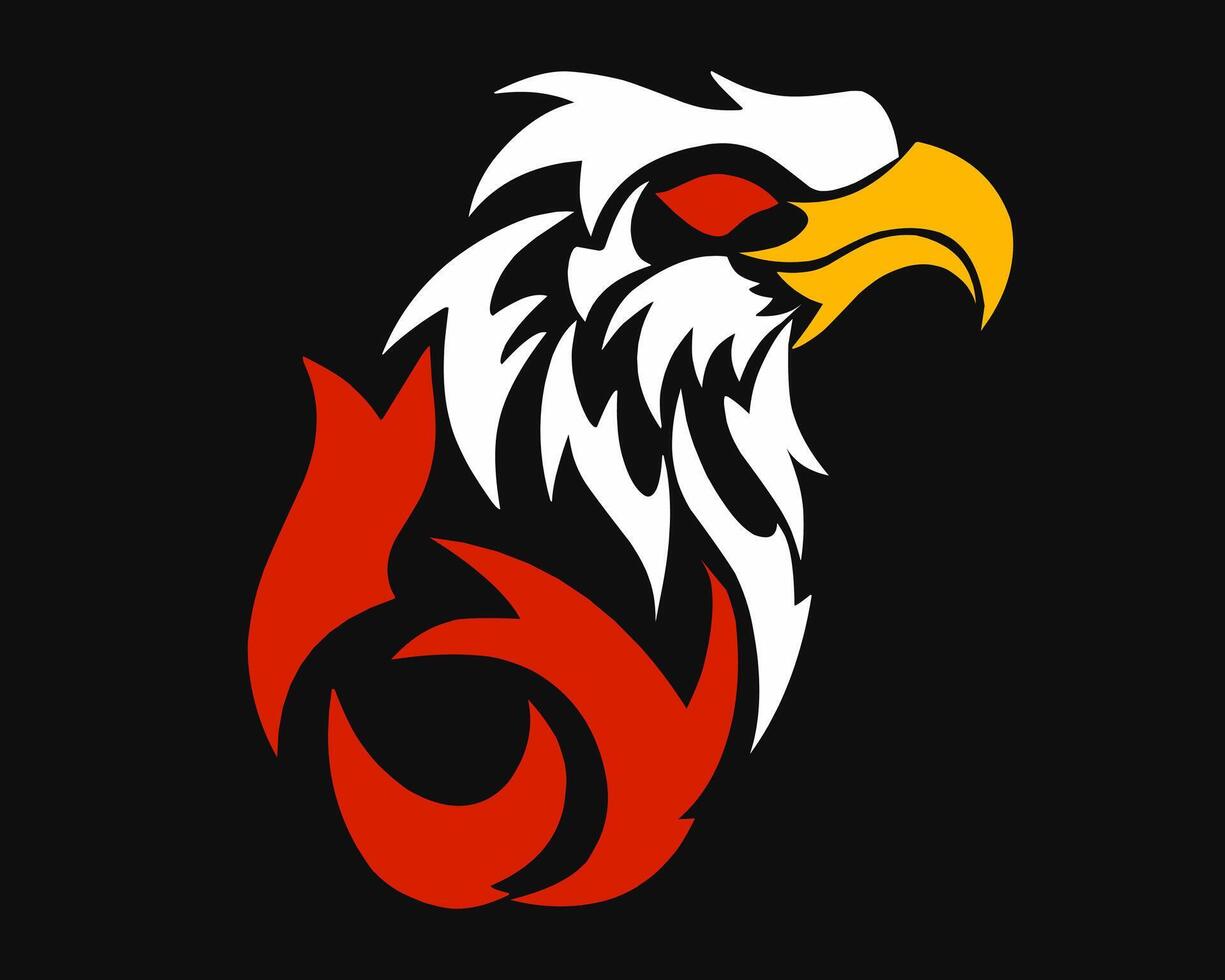 Tribal art design heads eagle vector