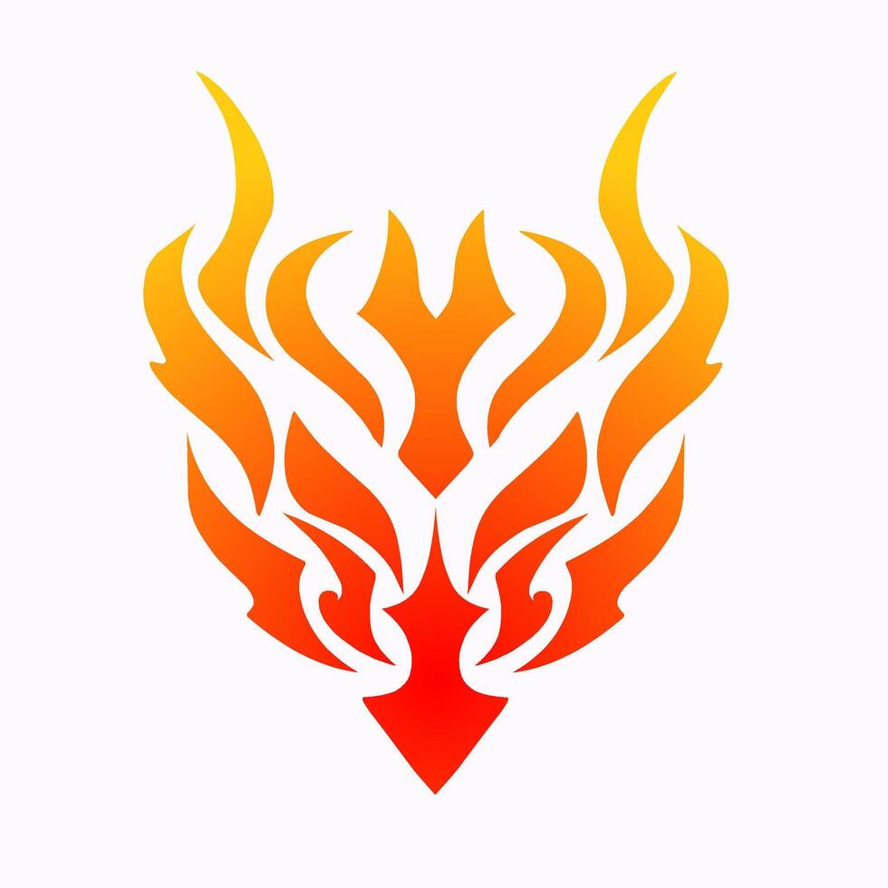 illustration graphics of design abstract tribal art tattoo fiery dragon head vector