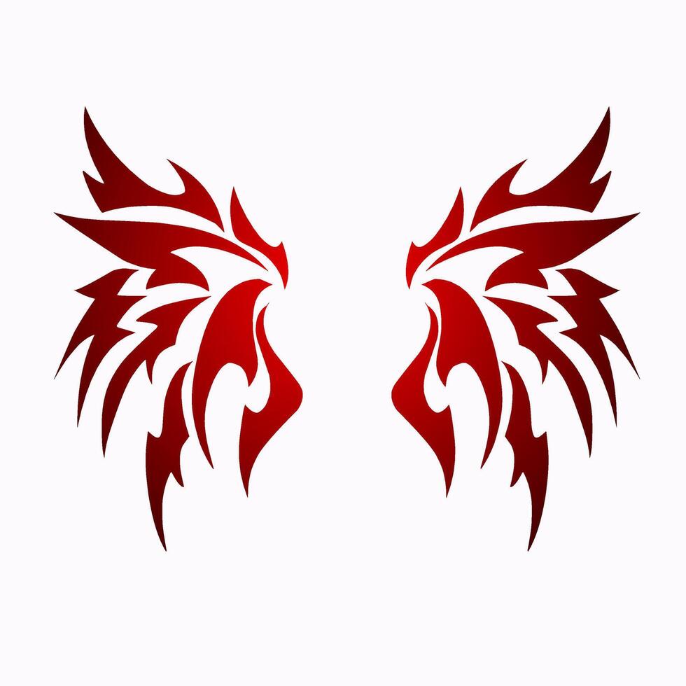 illustration graphics of design abstract tribal art dragon wings tattoo. elements vector