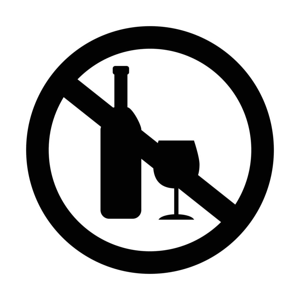 no wine icon flat black design vector