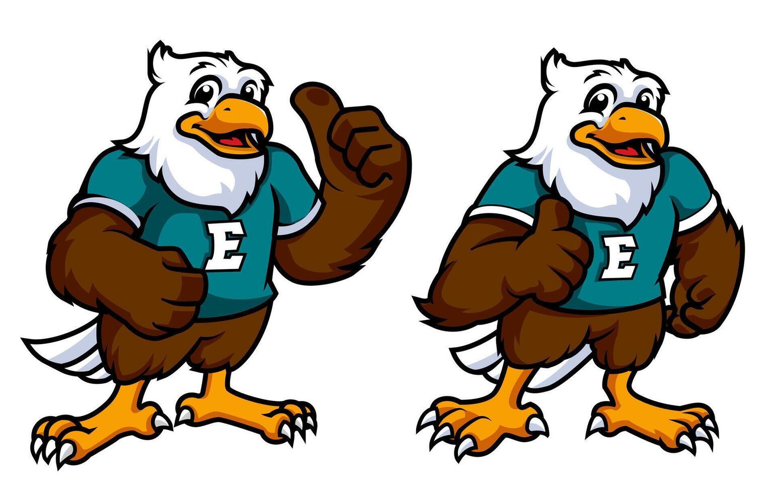 Spreading Wings with Eagle Cartoon Friends vector