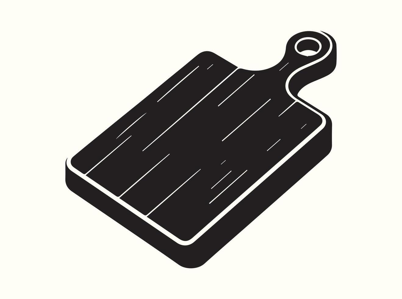 Simple Black Silhouette of a Kitchen Chopping Board vector