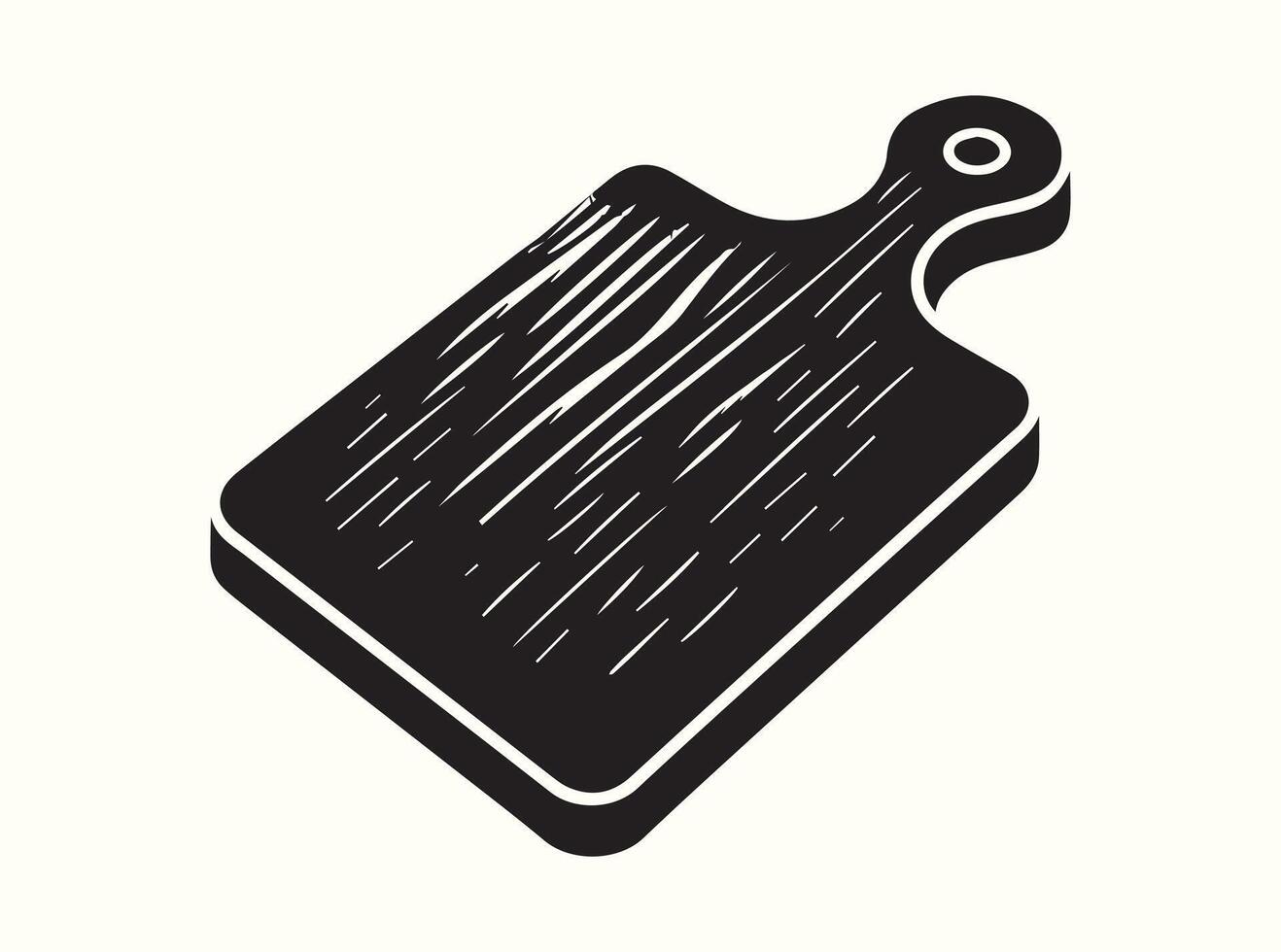 Solid Black Silhouette of a Chopping Board vector