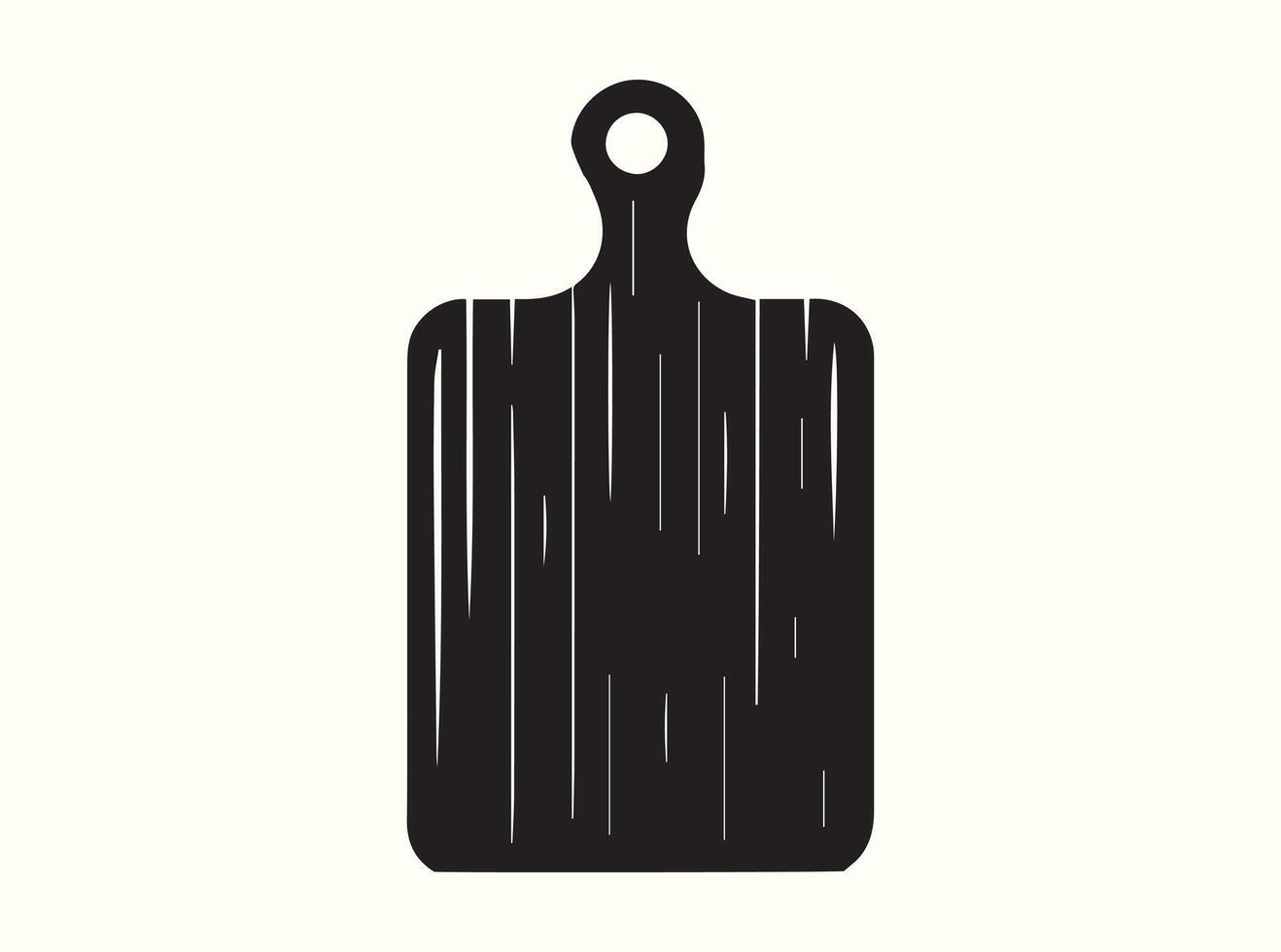 Solid Black Outline of a Chopping Board on a Plain Background vector