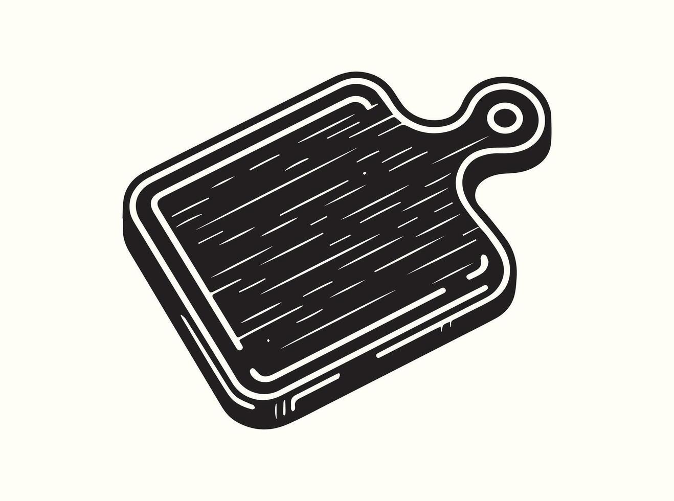 Clean Black Silhouette of a Chopping Board with Simple Lines vector