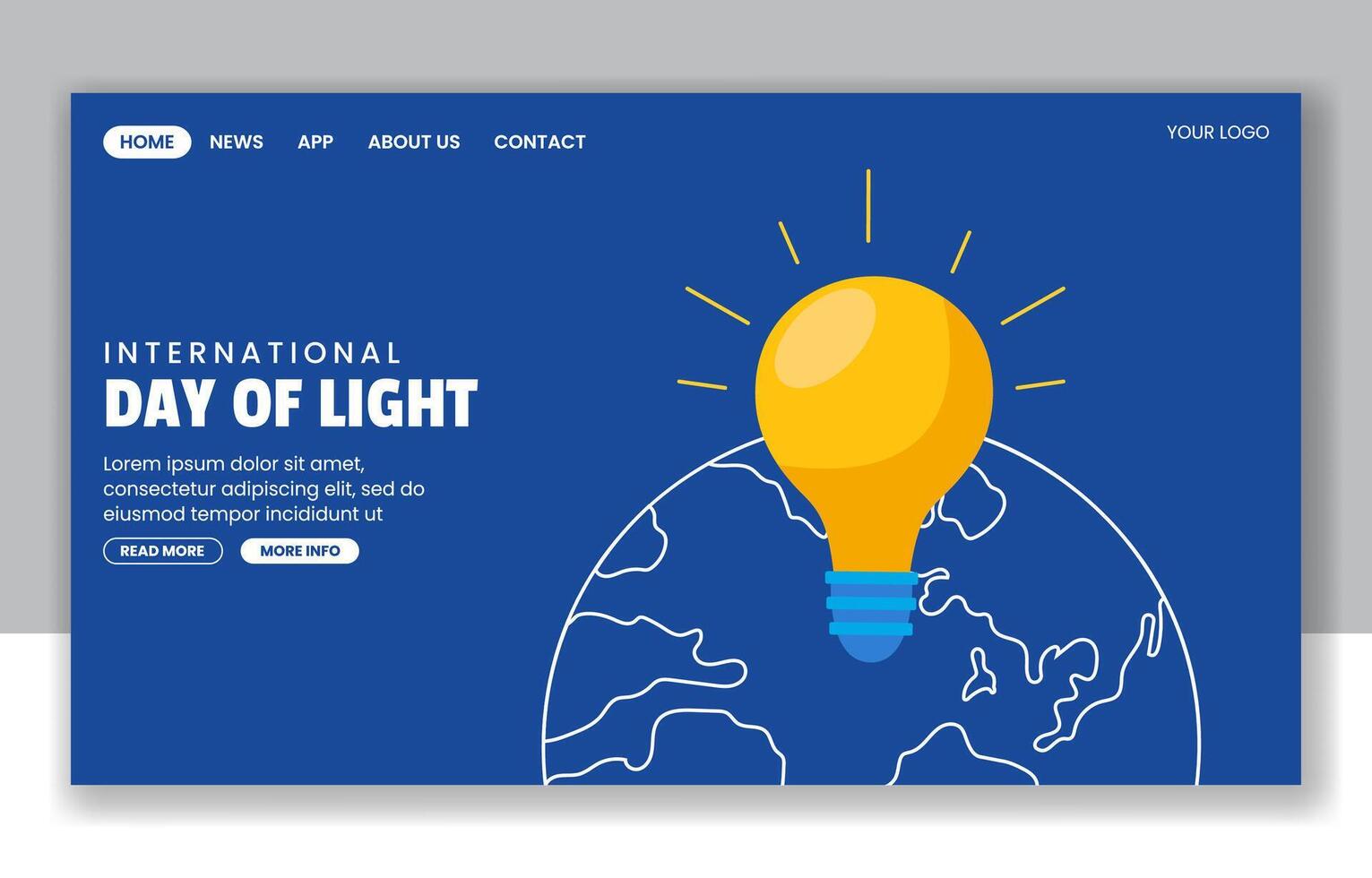 International Day of Light Hand-Drawn Social Media Landing Page Design vector