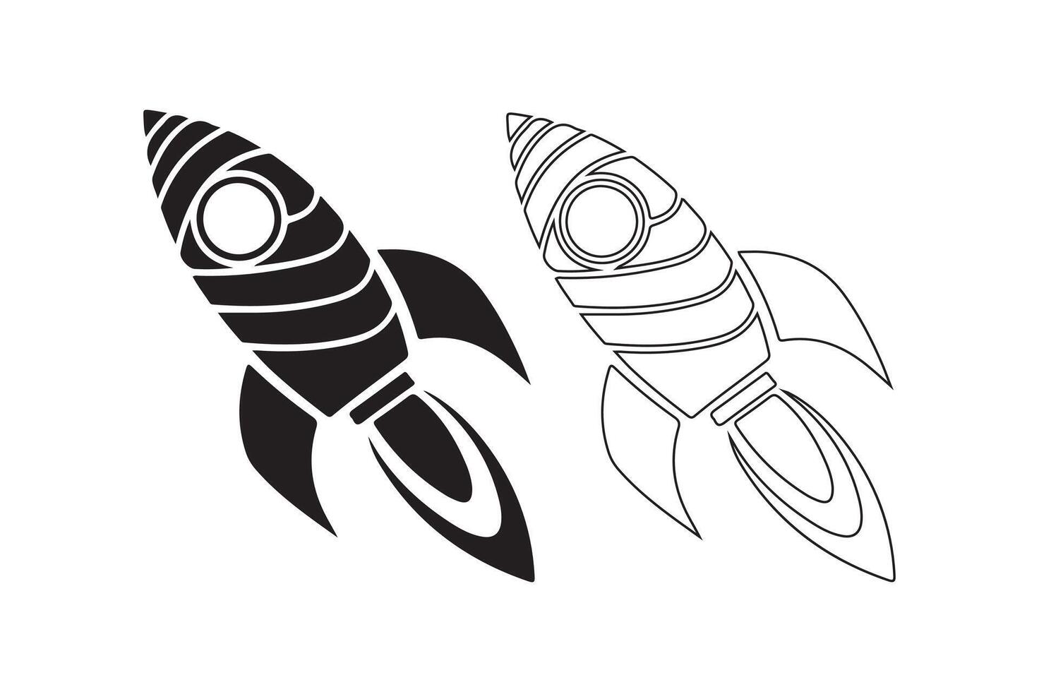 Rocket Icon Modern Space Exploration Symbol Startup Rocket Launch Icon Simple and Futuristic Design Space Rocket Illustration Technology, Innovation Symbol vector