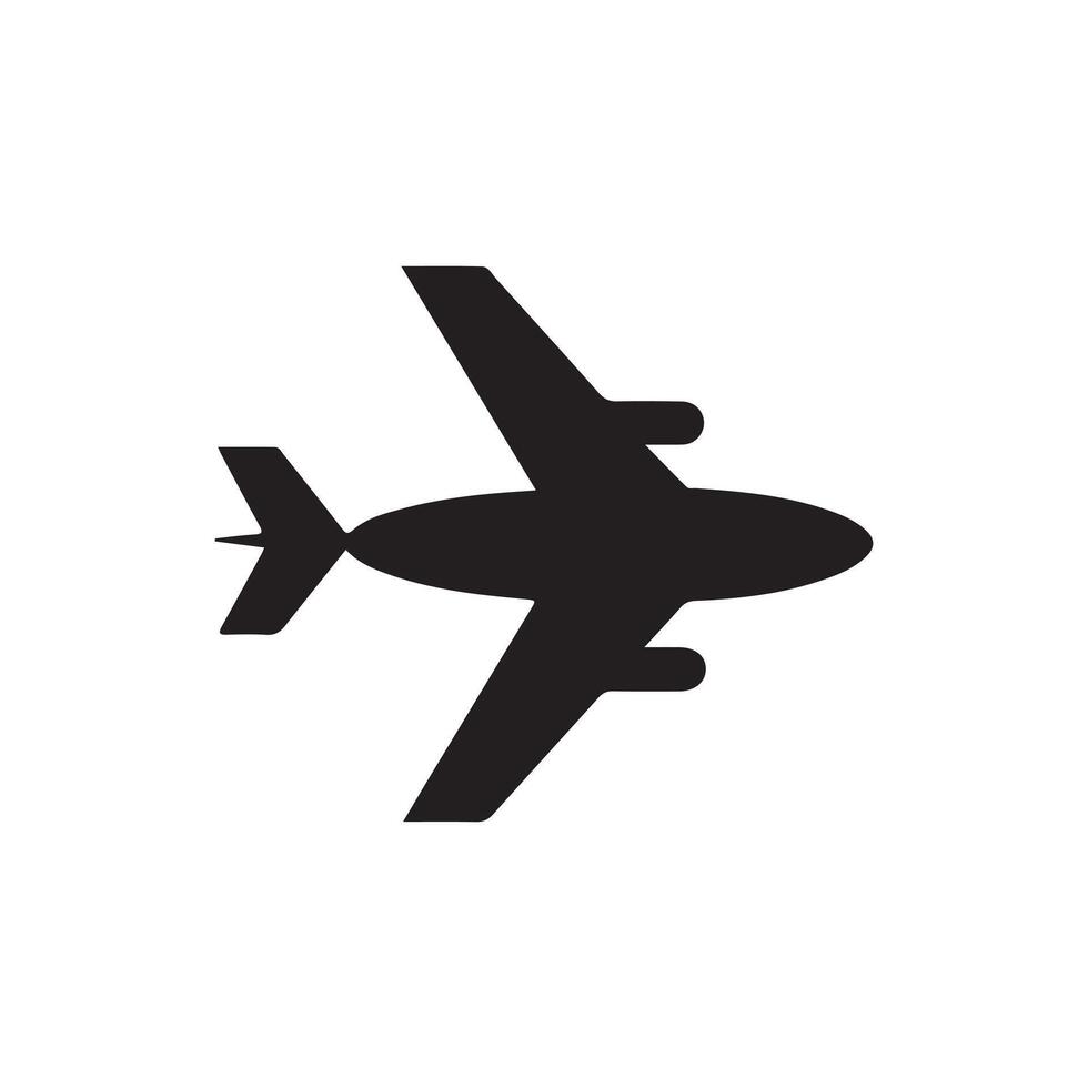 Airplane Icon Simple and Modern Travel Symbol Flight Airplane Silhouette Minimalist Aviation Jet Plane Illustration Travel and Transportation Icon vector