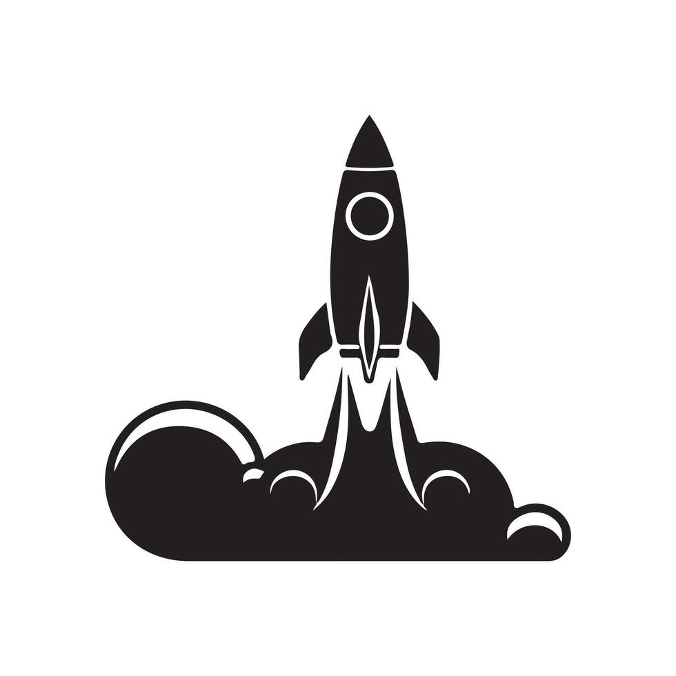 Rocket Icon Modern Space Exploration Symbol Startup Rocket Icon Simple and Futuristic Design Space Rocket Illustration Technology and Innovation Symbol vector