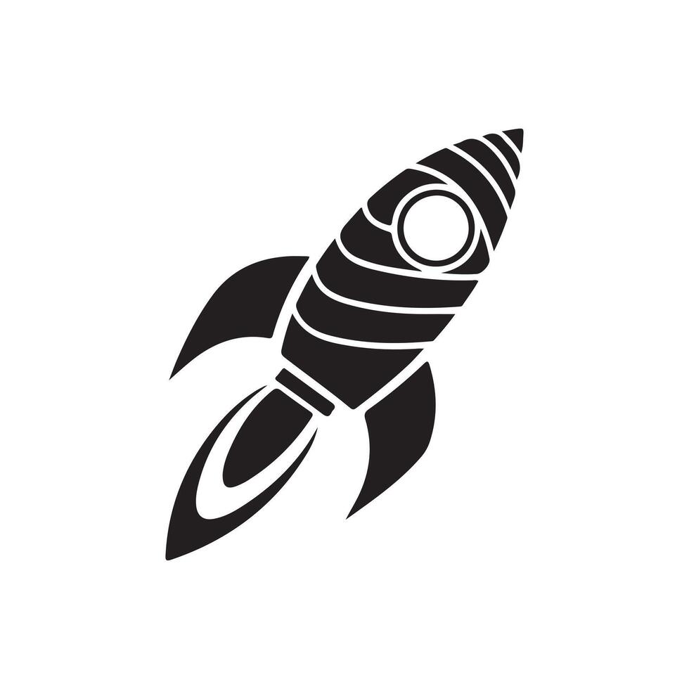 Rocket Icon Modern Space Exploration Symbol Startup Rocket Launch Icon Simple, Futuristic Design Space Rocket Illustration Technology, Innovation Symbol vector