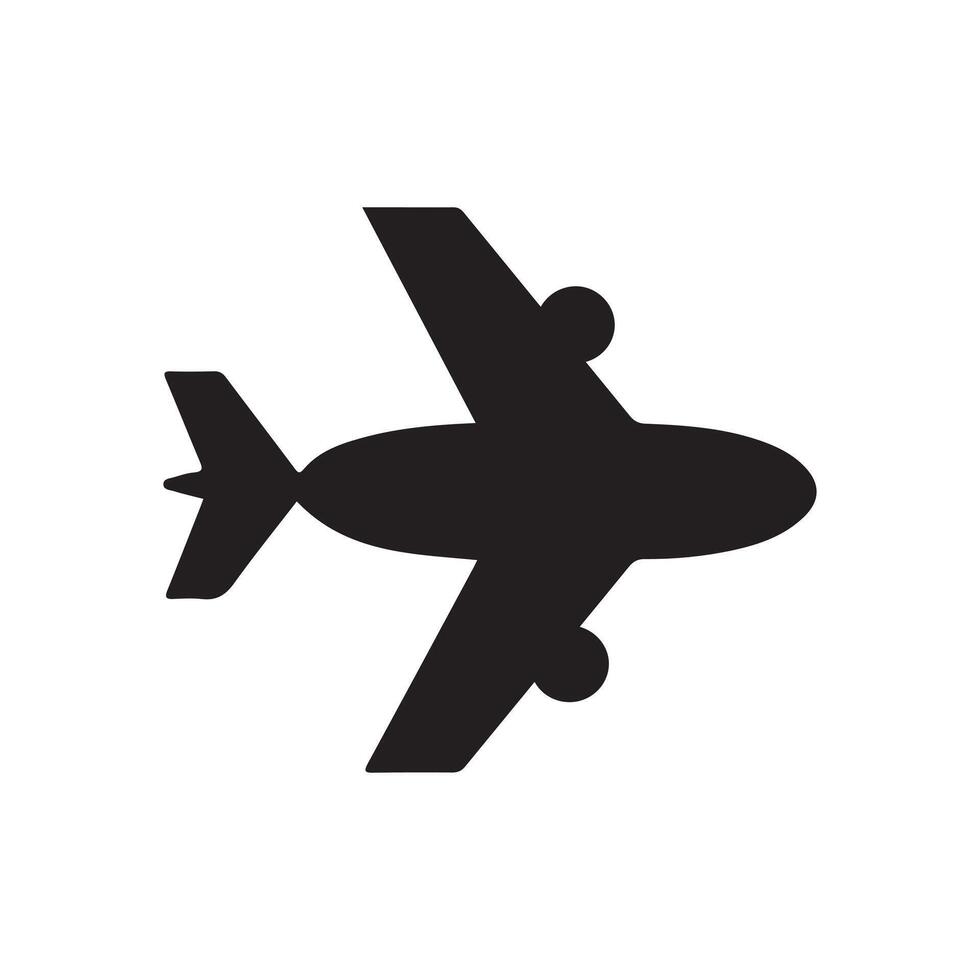 Airplane Icon Simple and Modern Travel Symbol Airplane Silhouette Minimalist Aviation Jet Plane Illustration Travel, Transportation Icon vector