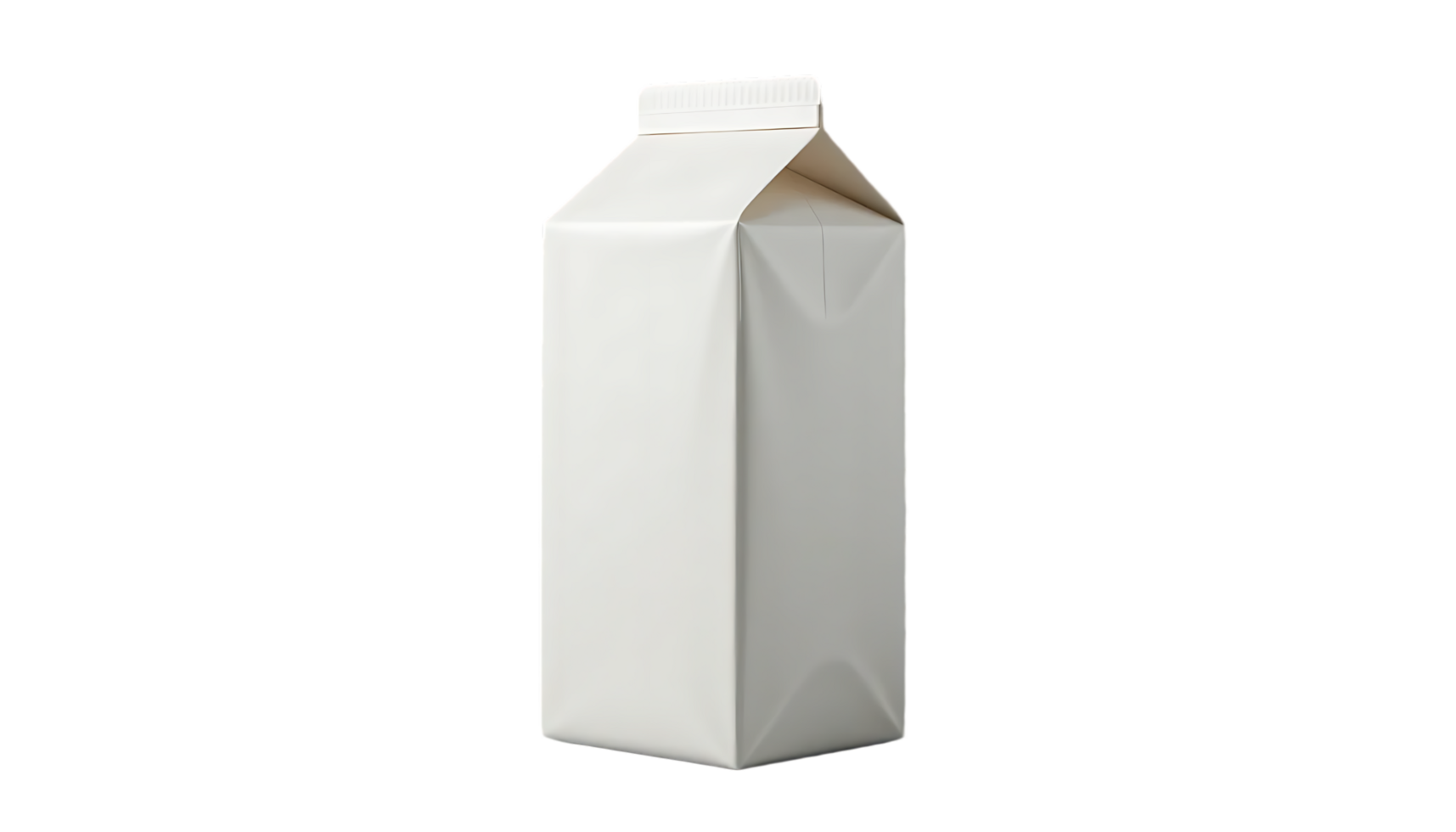 White milk carton with a minimalist design, perfect for dairy packaging, freshness, and branding, isolated. png