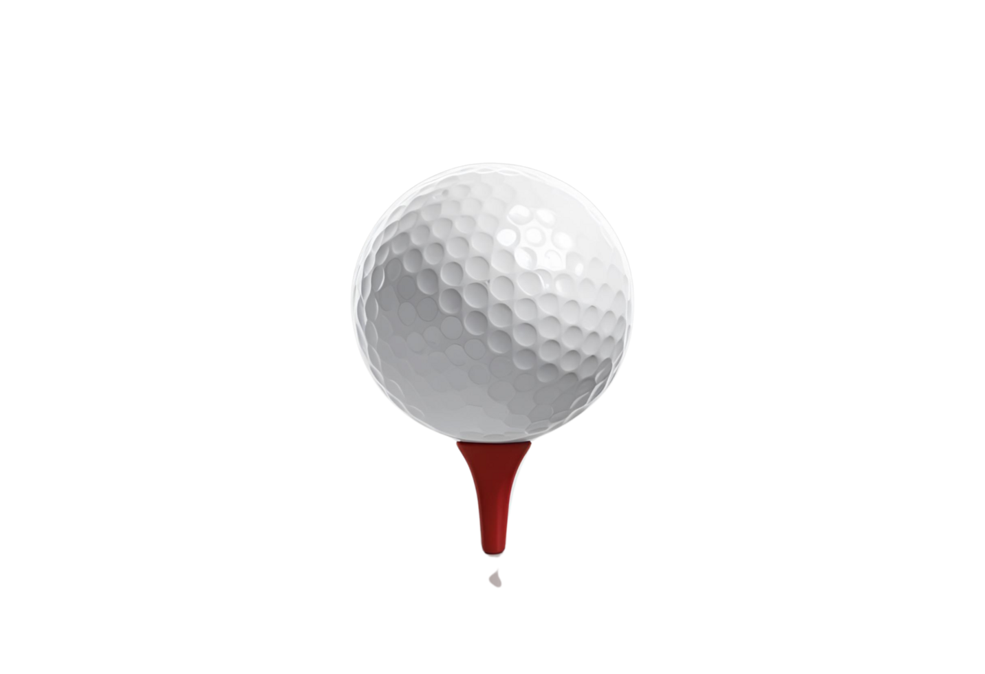A golf ball perfectly placed on a tee, ready for play. png