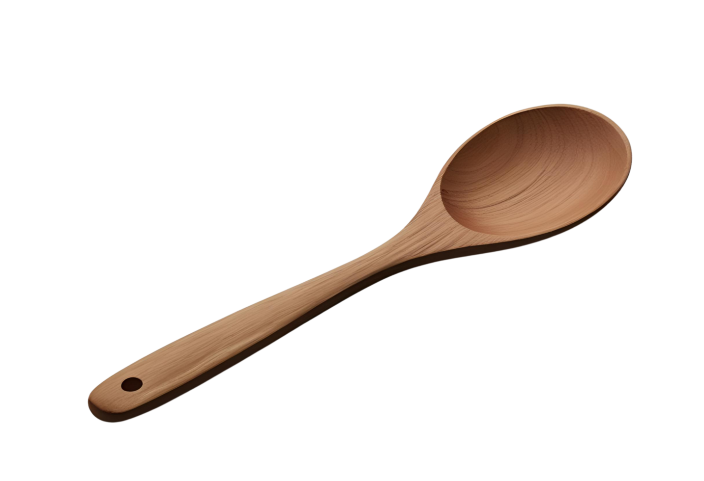 A handcrafted wooden spoon with a smooth finish for versatile use. png