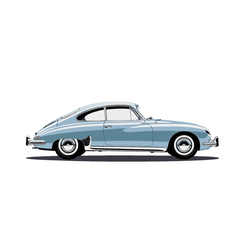 A classic car is shown in a white background vector