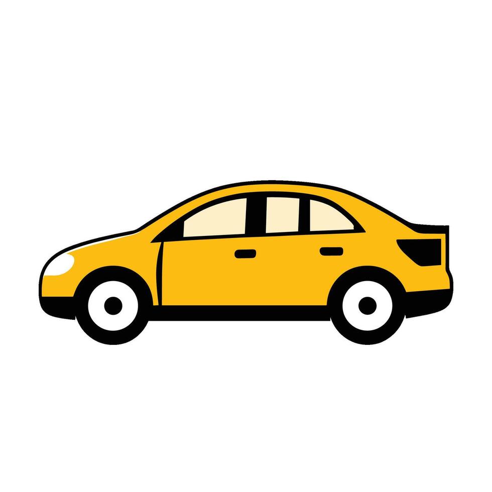 A yellow car on a white background vector