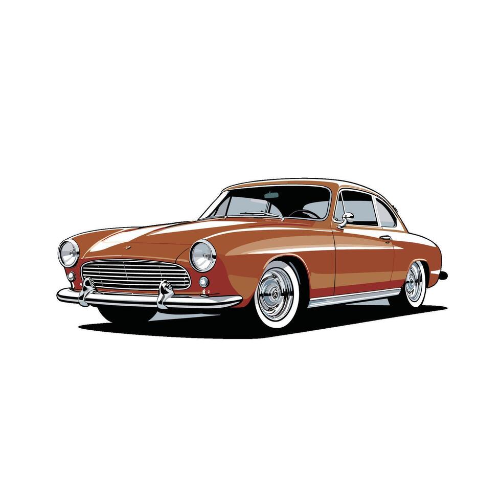 A cartoon car is shown on a white background vector