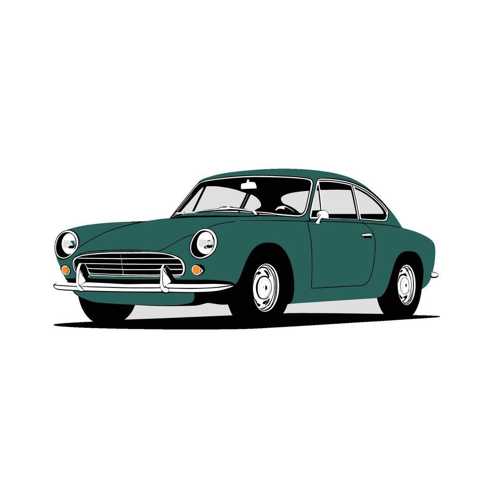 A green car on a white background vector