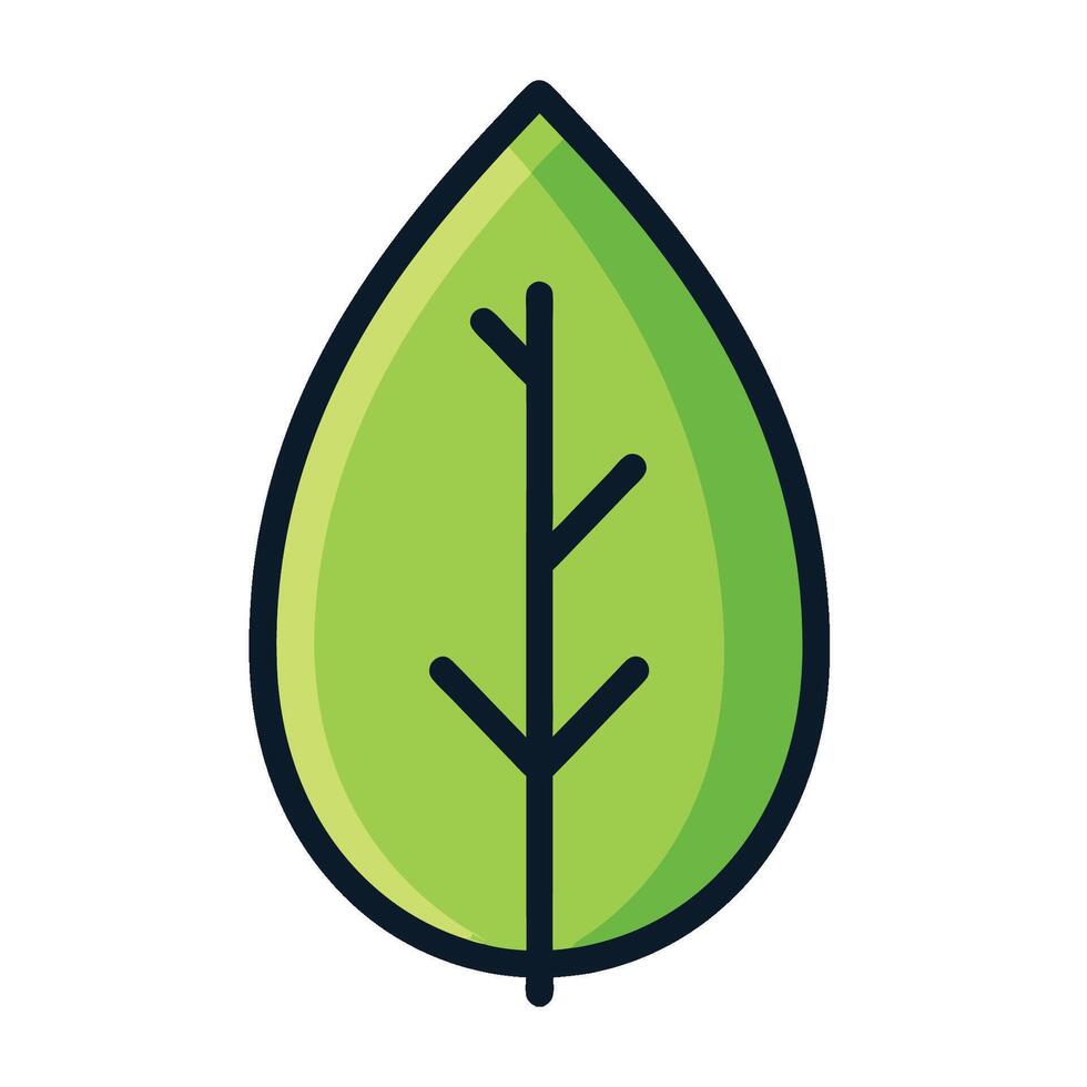 A stylized green leaf symbol rests on a crisp white background, giving a sense of nature and freshness. vector
