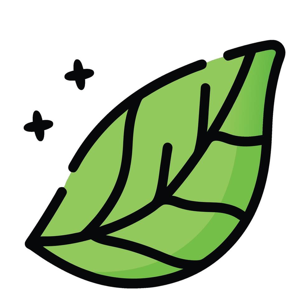 logo icon Green leaf with two stars on it vector