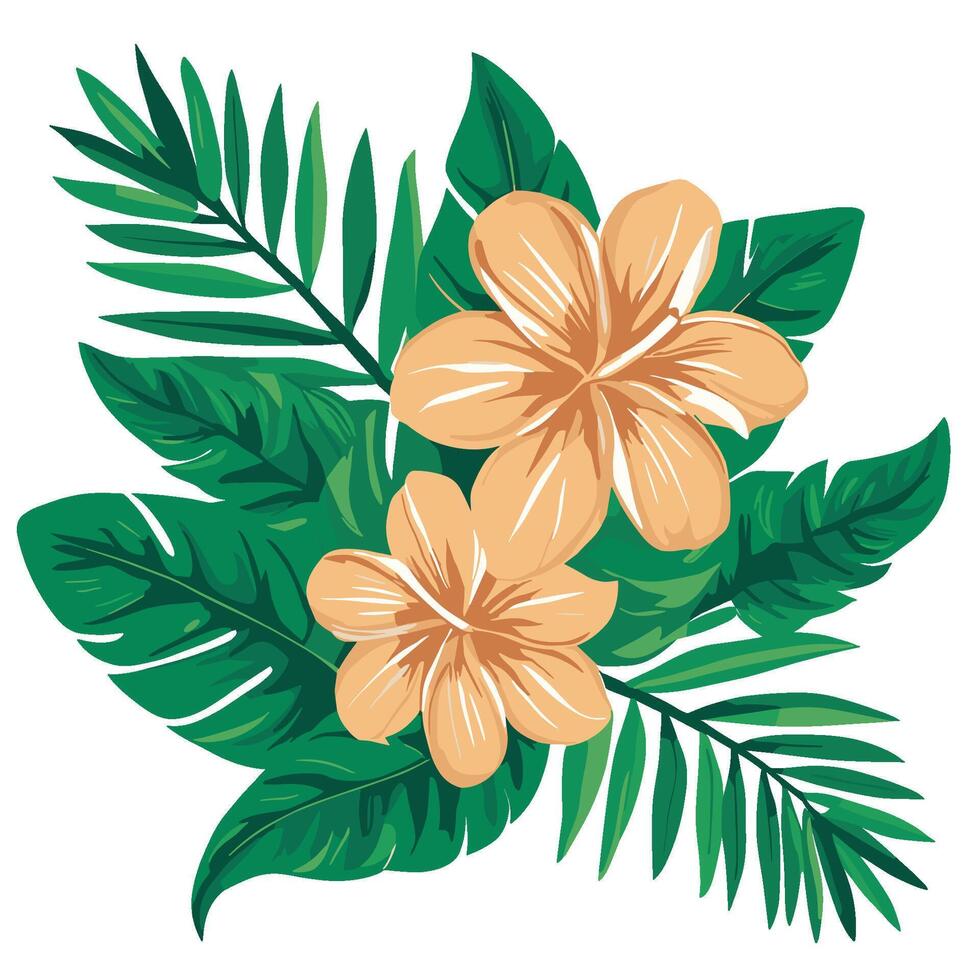 Tropical flowers illustration vector