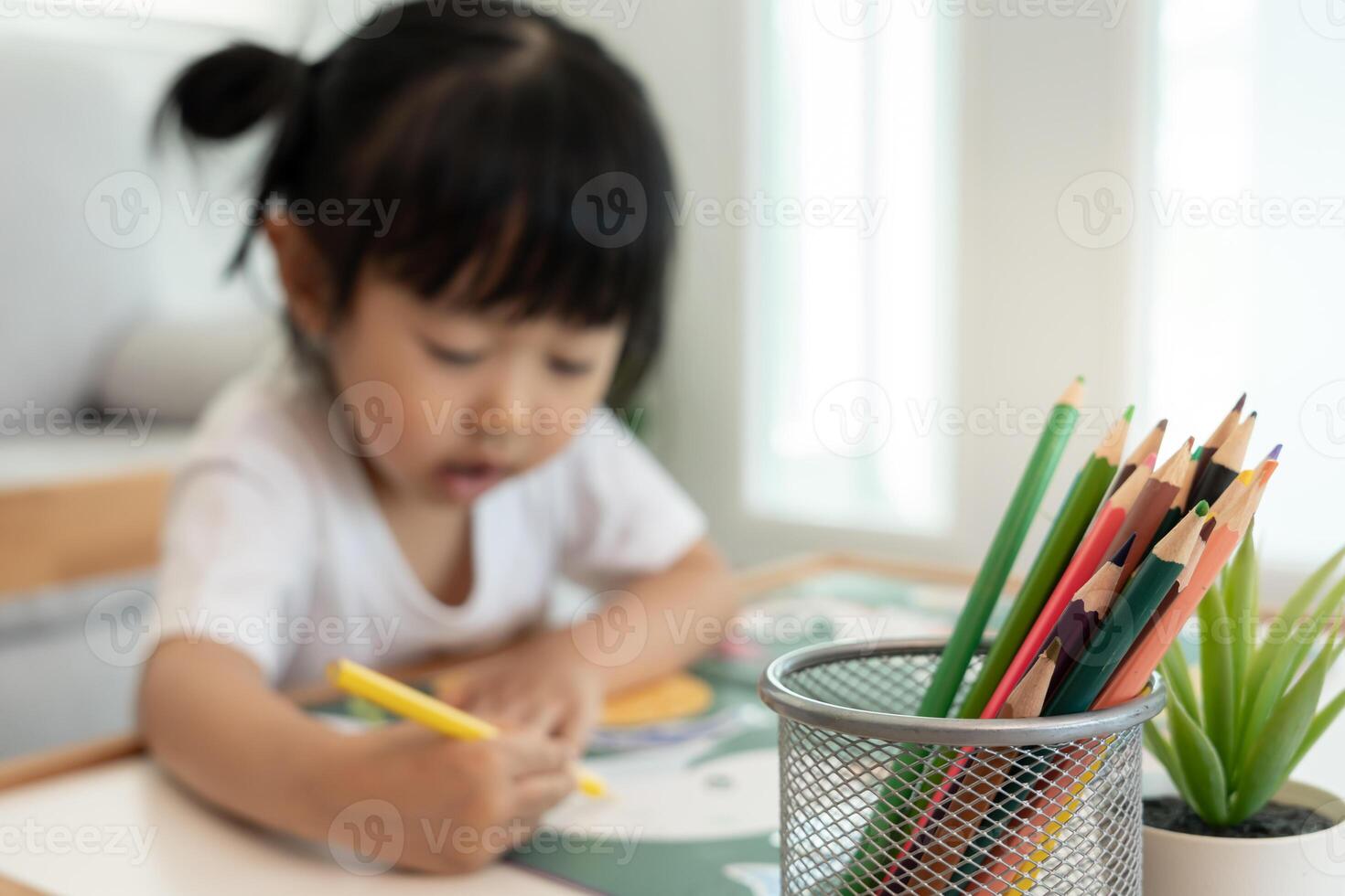 children playing learning paint on paper. Activity, development, IQ, EQ, meditation, brain, muscles, essential skills, family having fun spending time together. photo