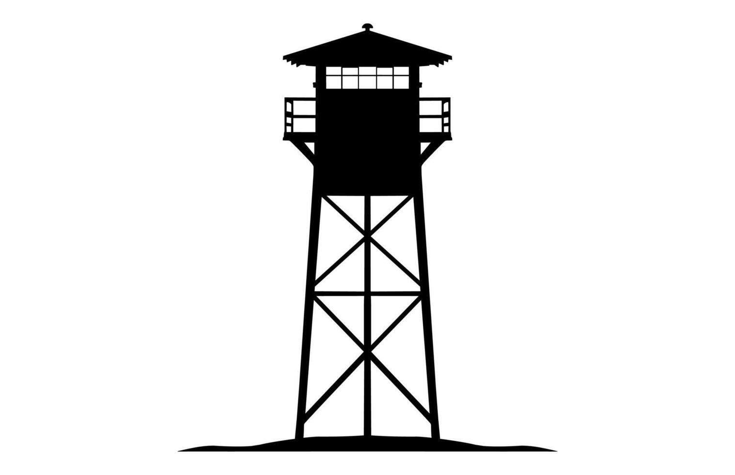 A Fire Lookout Tower Clipart Silhouette vector
