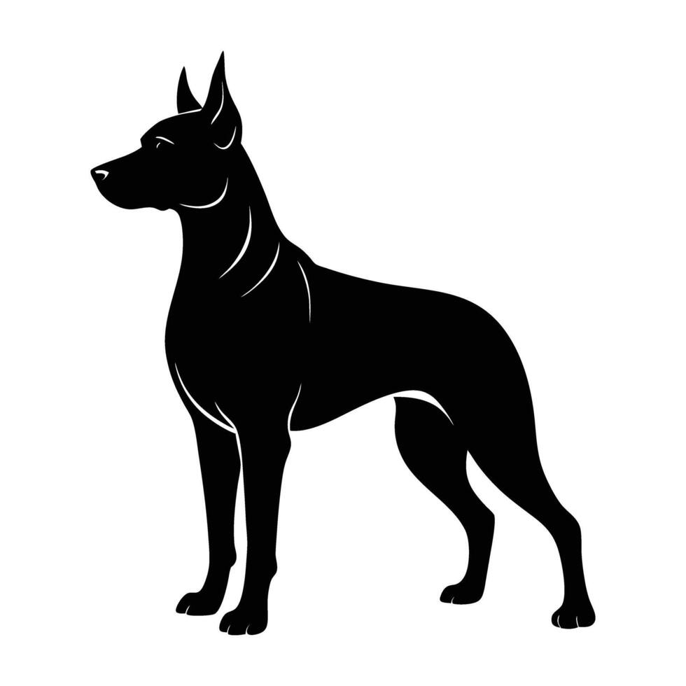A robust guard dog displaying an assertive stance with keen alertness vector