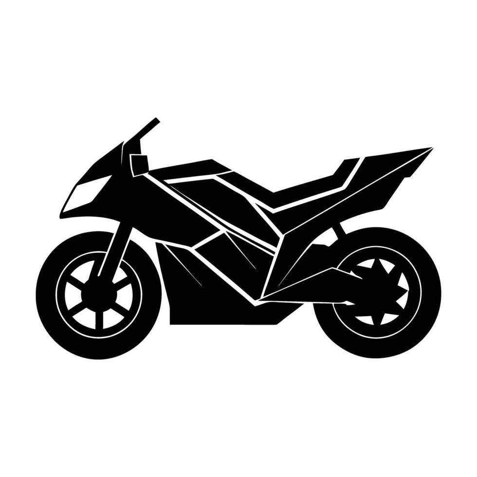 Modern electric motorcycle showcasing sleek design in clean isolated silhouette style vector