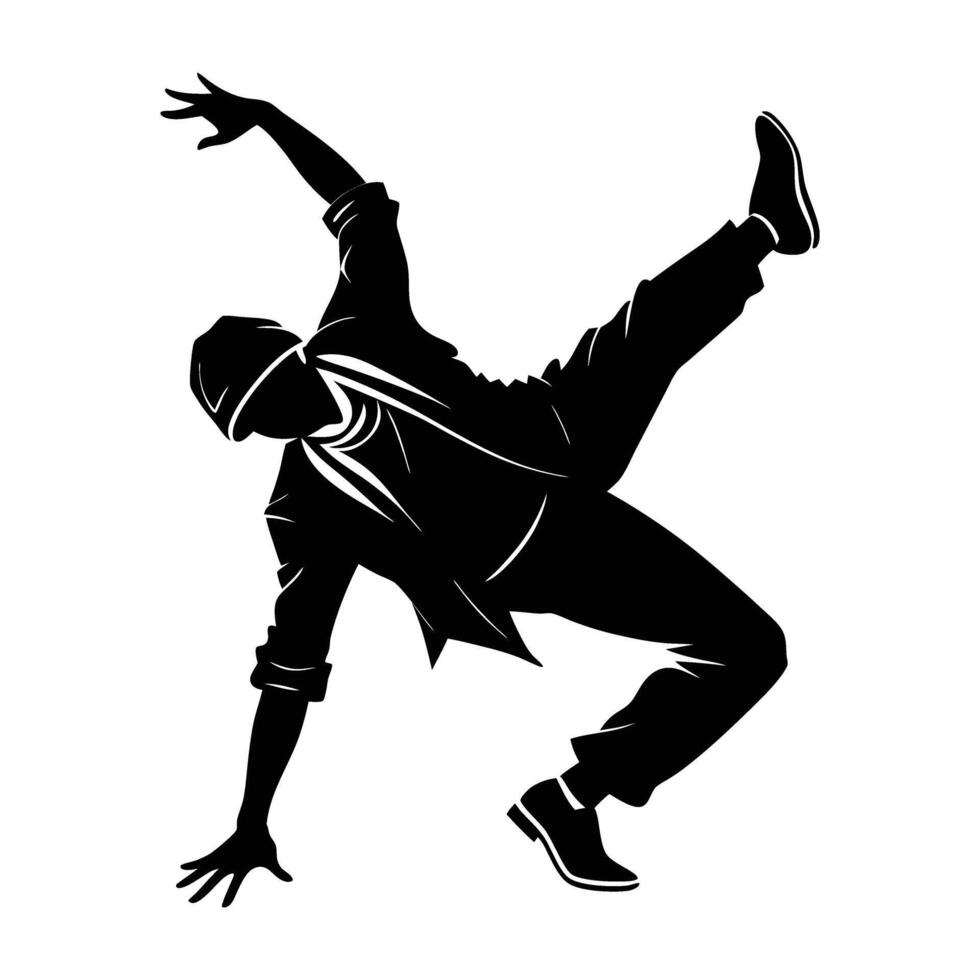 Energetic dancer executing a powerful krump movement with fluid motion on white background vector